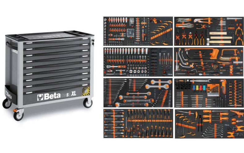 Beta 2400s xlg9 e-xxl | gereedschapswagen | 9 laden | grijs | 716-delig - 024006255