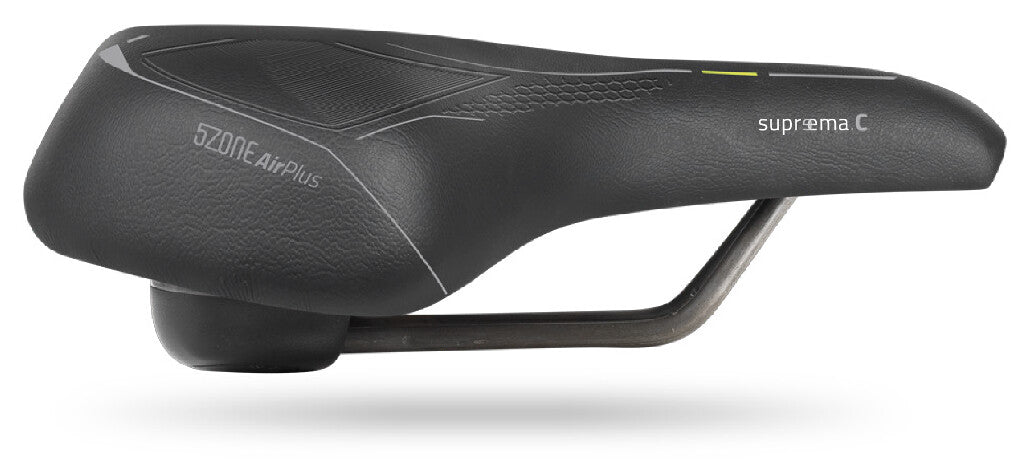 Selle de vélo Selle Bassano Suprema 5zone EL City avec amortissement élastomère - noir