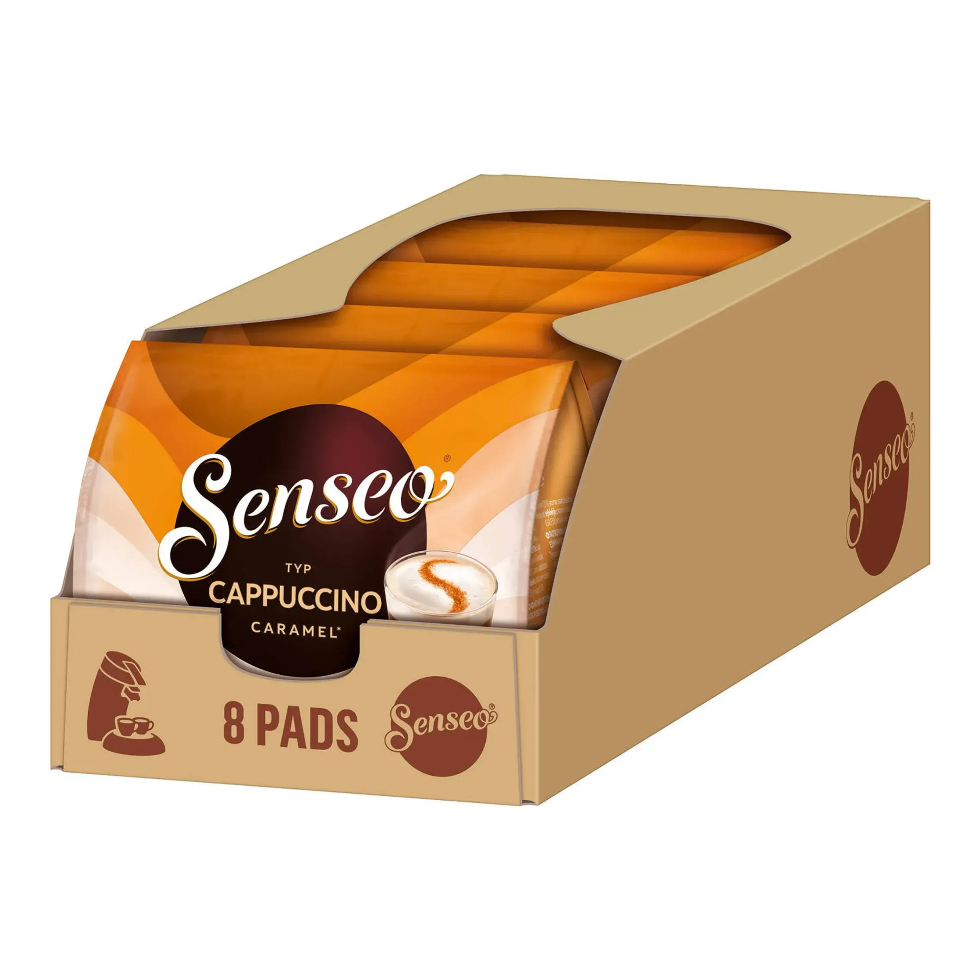 Senseo cappuccino caramel koffiepads - intensiteit 2 9 - 4 x 8 pads