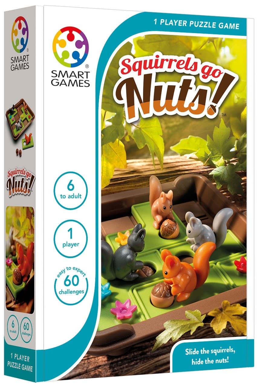 Slimme spelletjes eekhoorns worden gek verschuif de eekhoorn en verstop de nootjes