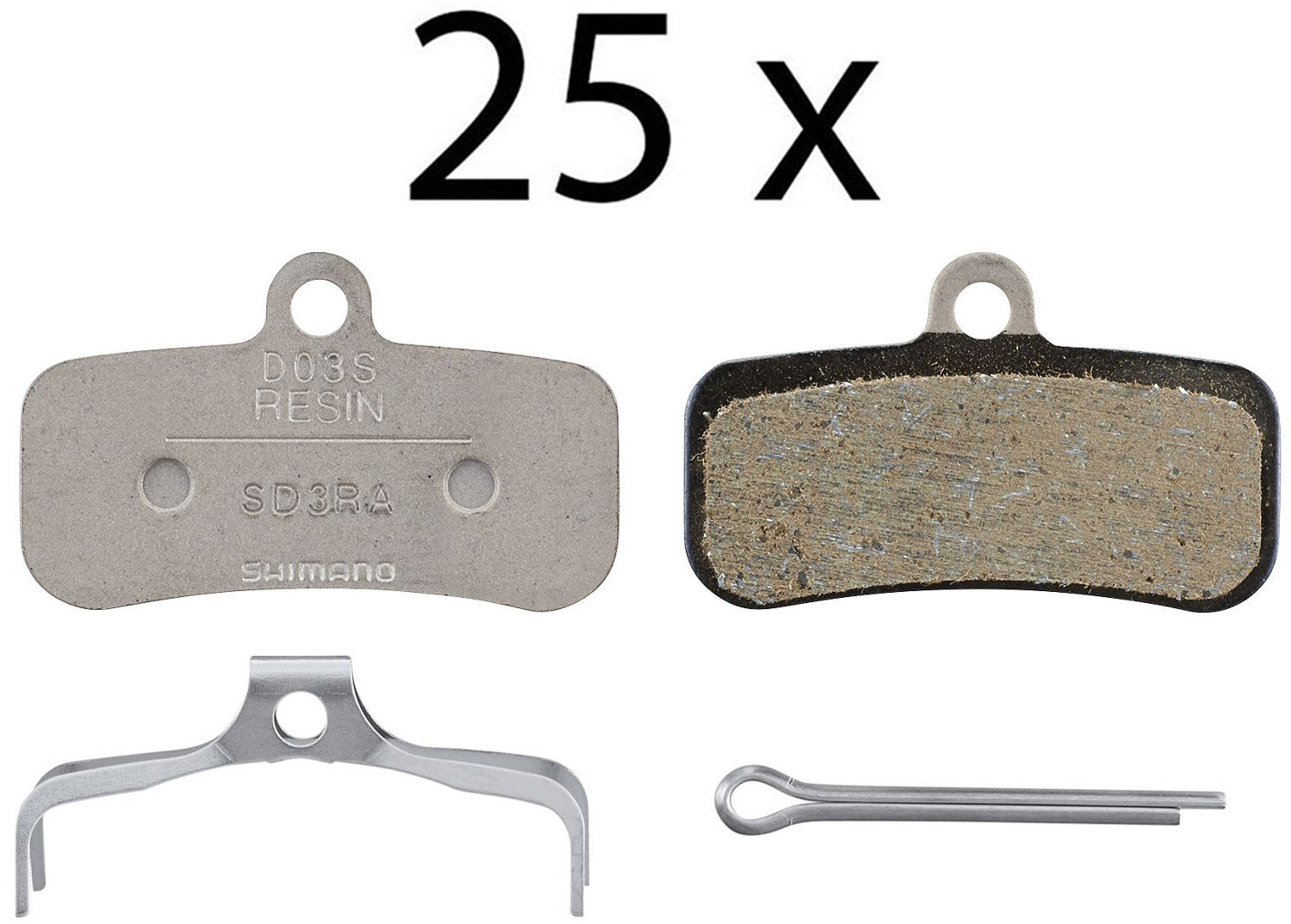 Shimano d03s resin disc brake pads (25 workshop pack)