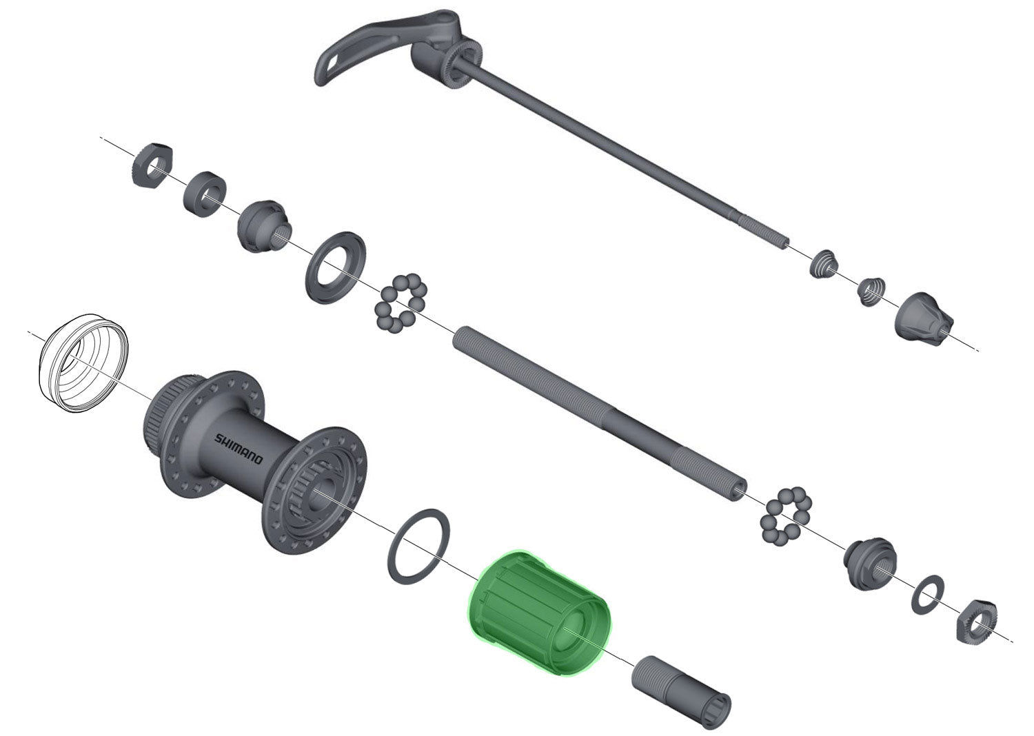 Shimano freehub body for fh-m4050