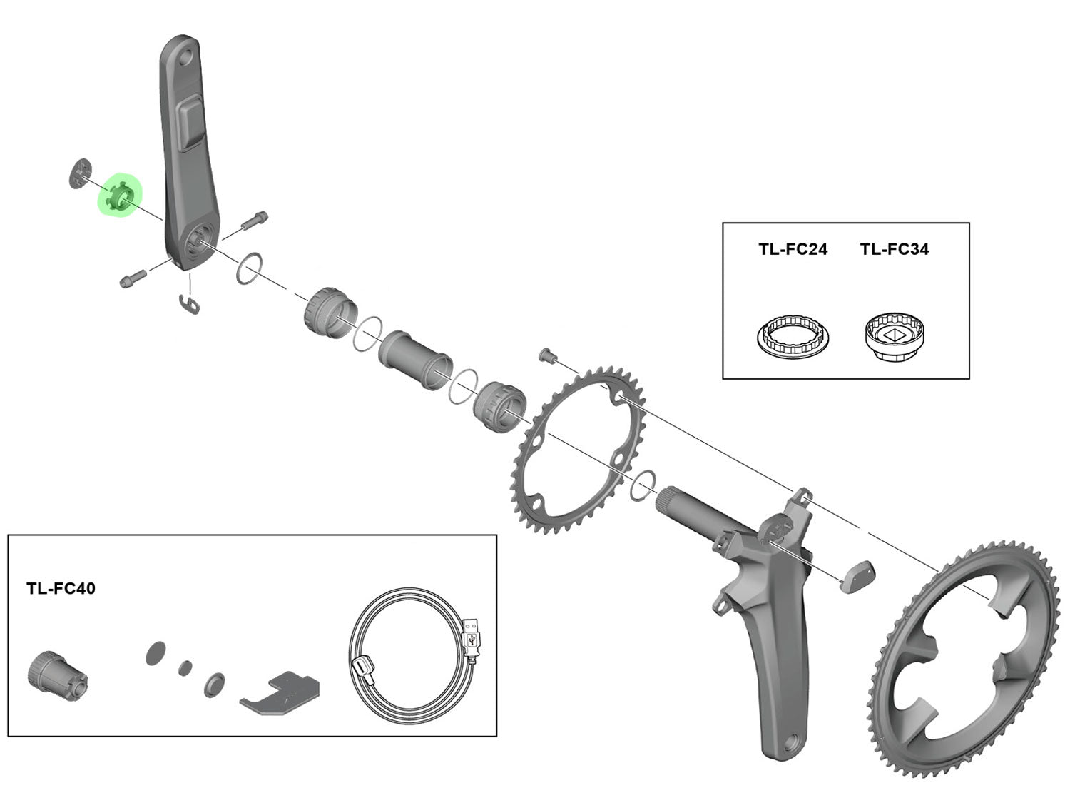 Shimano crank arm fixing ring for fc-r9200-p r9100-p r8100-p