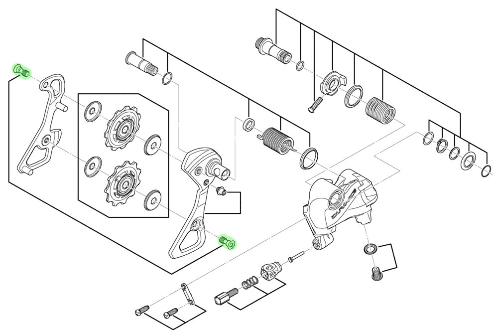 Shimano guide pully bolts for rd-9000 m9050 m9100 r9100