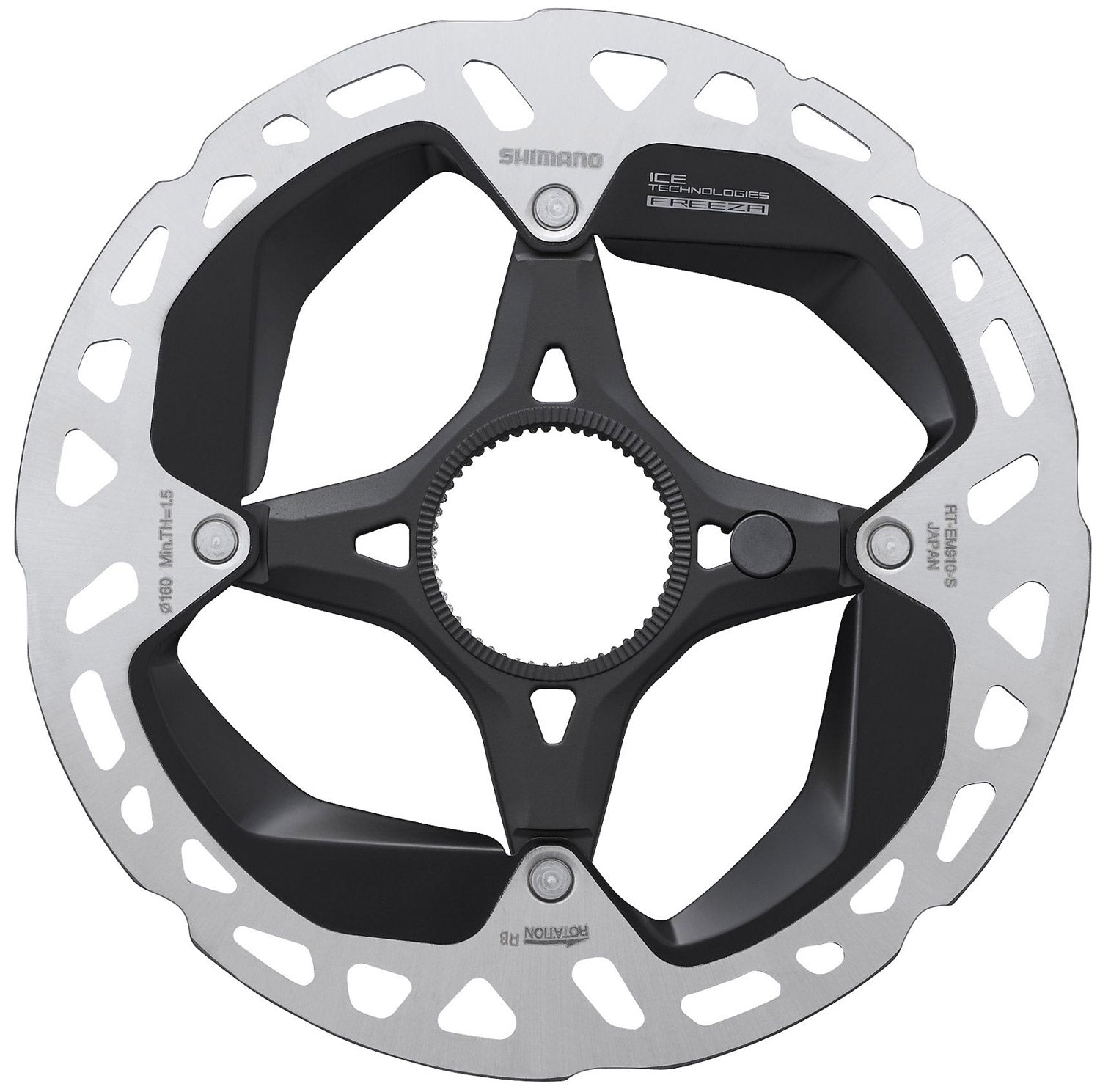 Shimano rt-em910 center lock brake rotor for steps w external teeth