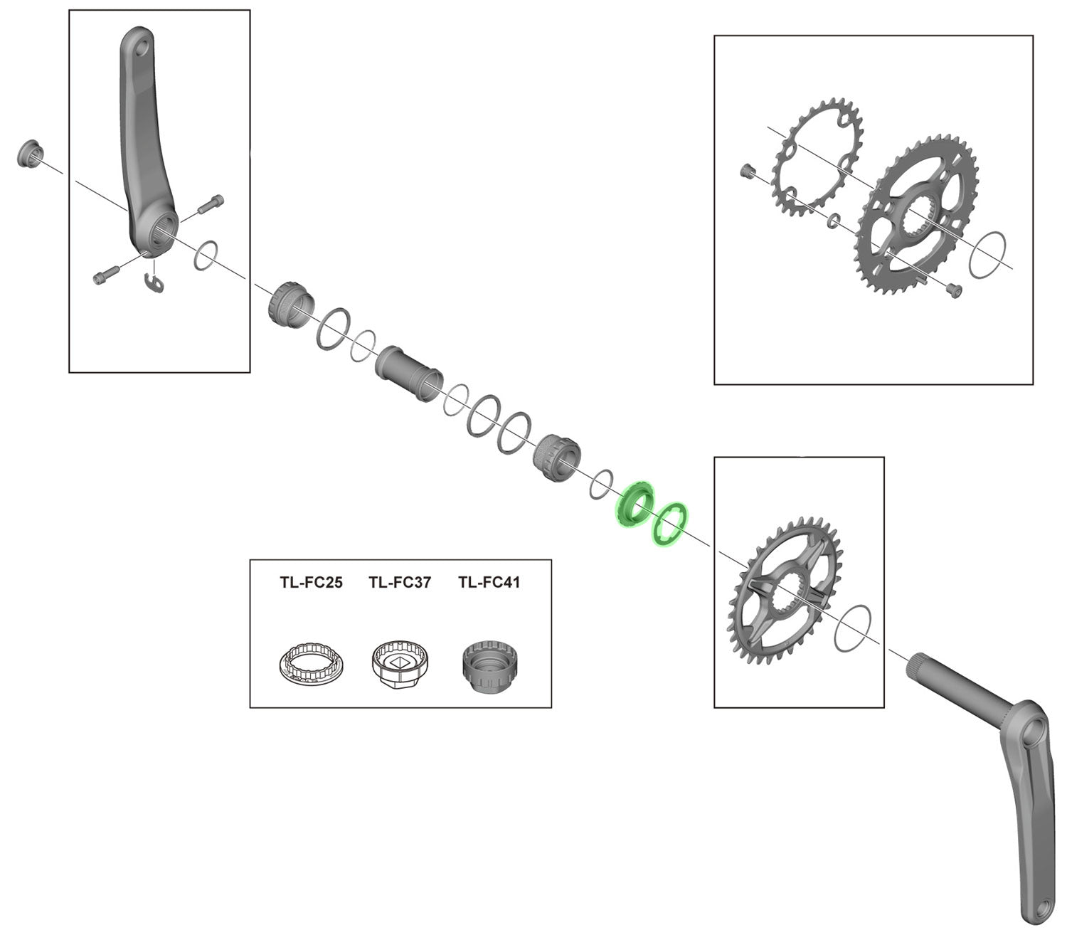 Shimano lockring for fc-m8100 m7100