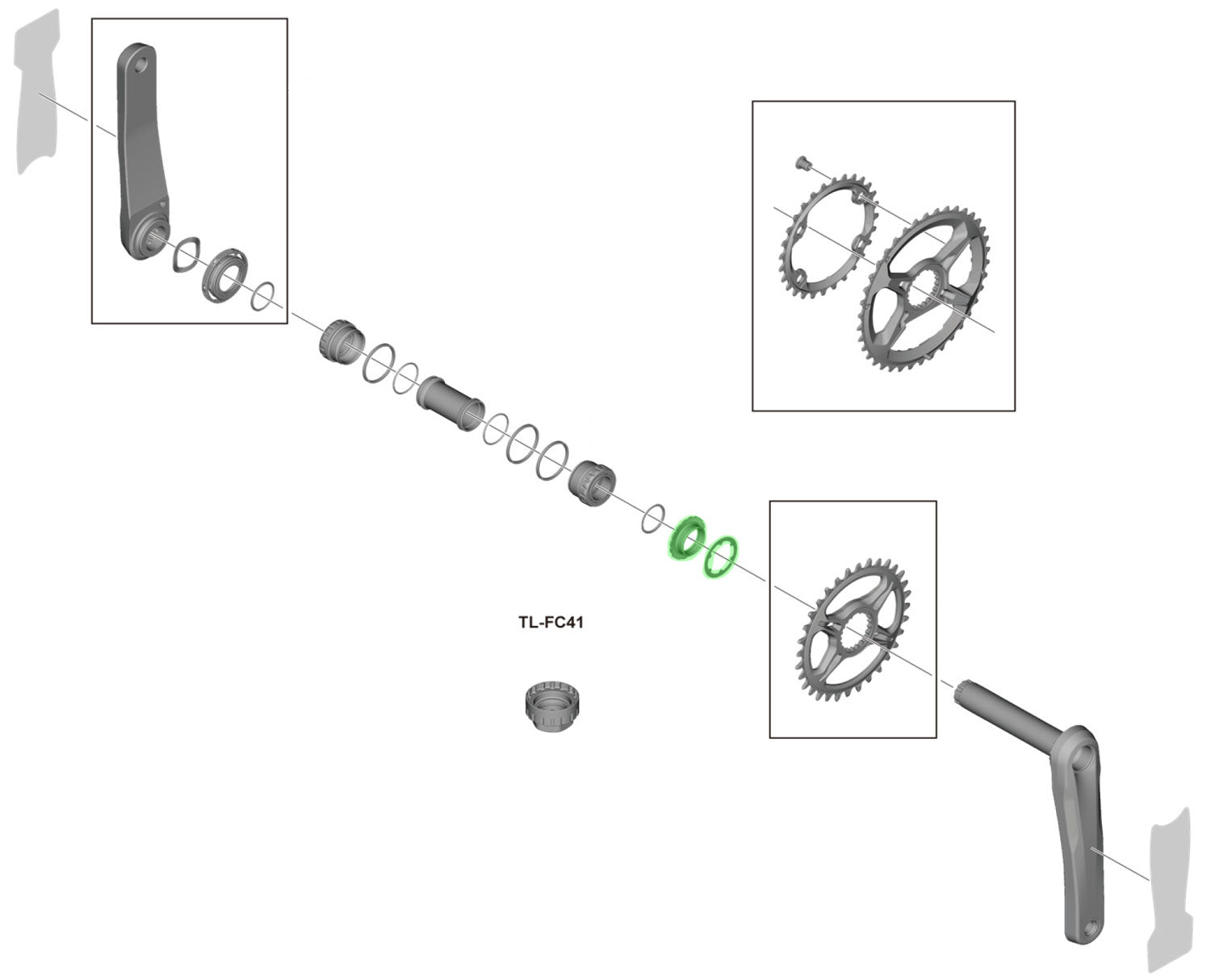 Shimano lockring for fc-m9100