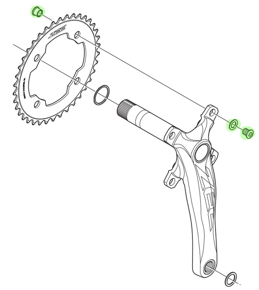Shimano zee chainring bolts for fc-m640 m645 (4 pieces)