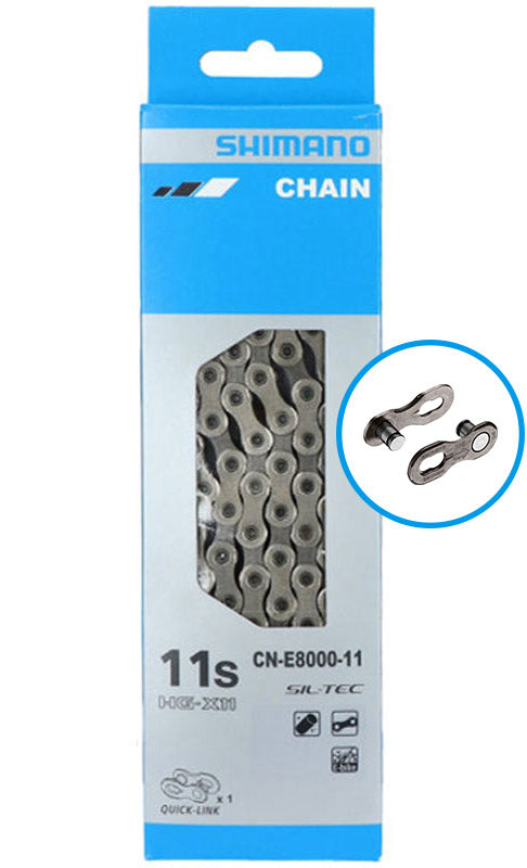Chaîne 11 vitesses Shimano CN-E8000 E-bike avec Quick Link - 138 maillons