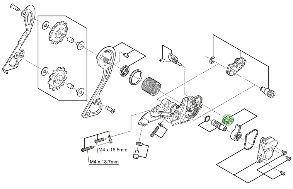 Shimano cam unit for rd-m820 786 675 640 615