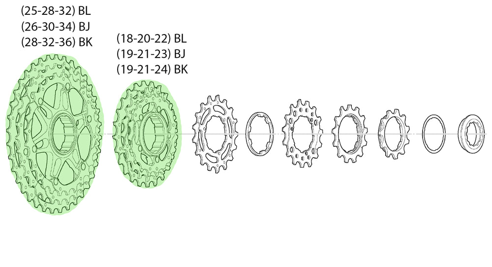Shimano sprocket unit for cs-m771-10 | (25-28-32) zähne für 11-32 bl