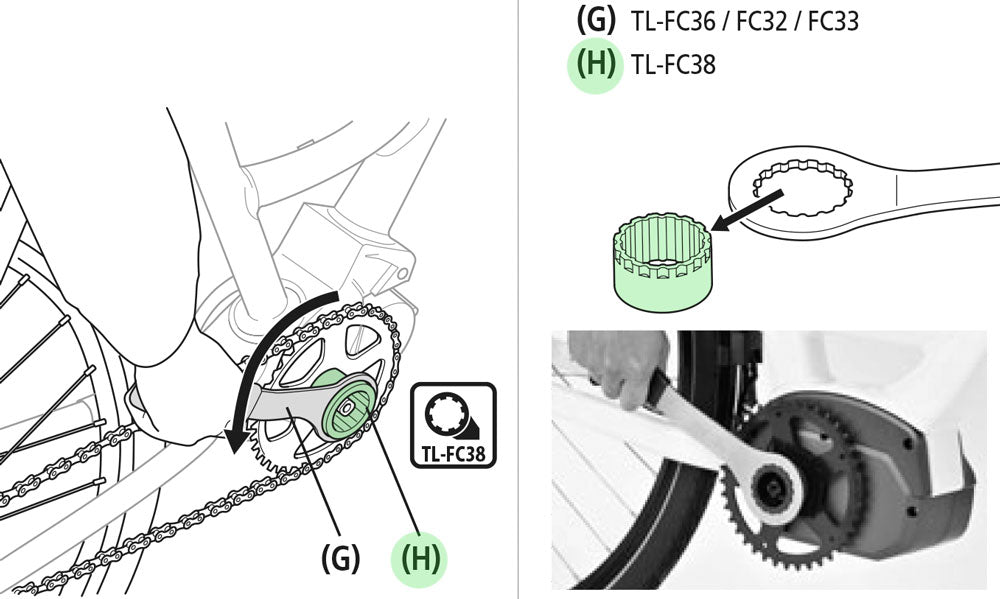 Shimano cranksleutel voor steps tl-fc38