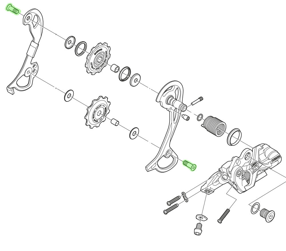 Shimano guide pully bolt for rd-m610 m670 m772 m780