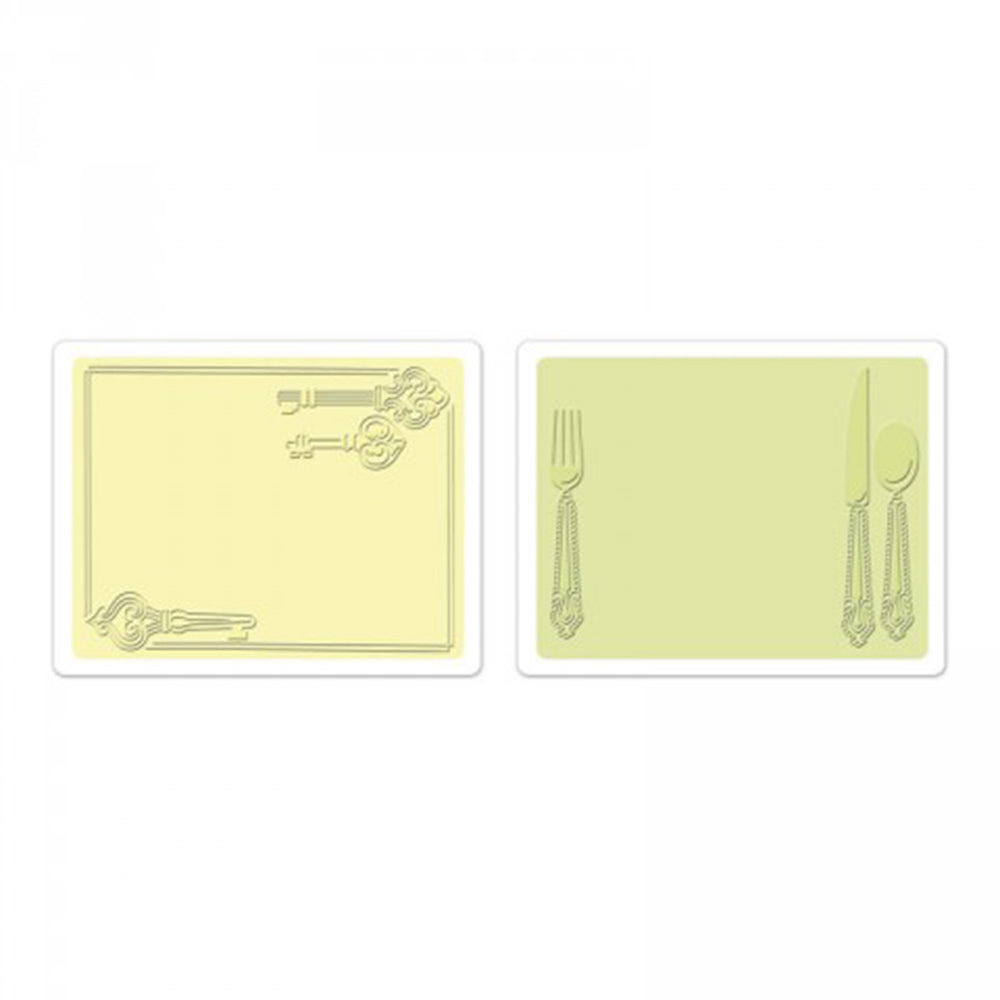 Sizzix • 3d textured impressions embossing place setting keys