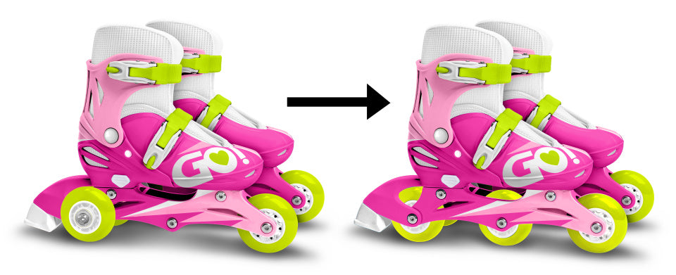 Inlineskates Verstelbaar Roze Wit maat 27-30