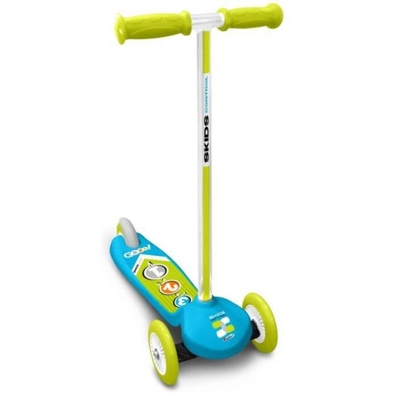 3-wiel Kinderstep Voetrem Blauw Groen