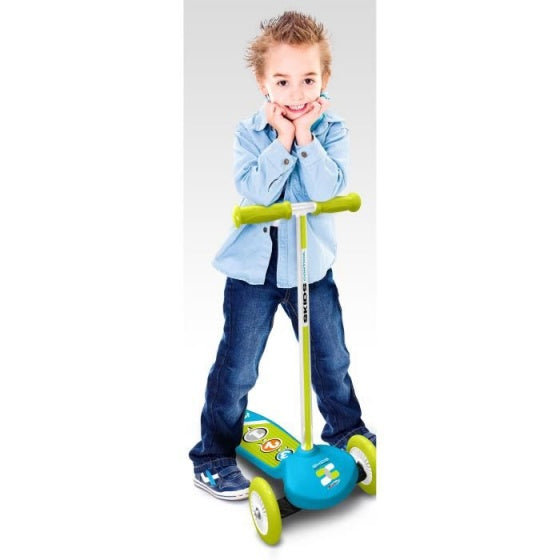 3-wiel Kinderstep Voetrem Blauw Groen