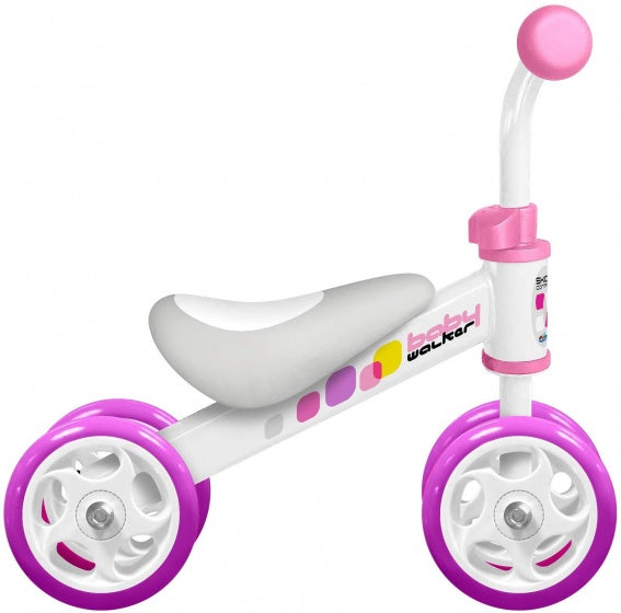 Loopfiets met 4 wielen Junior Wit Roze
