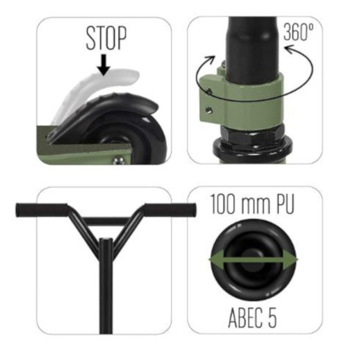 Militaire stuntstep junior Kaki