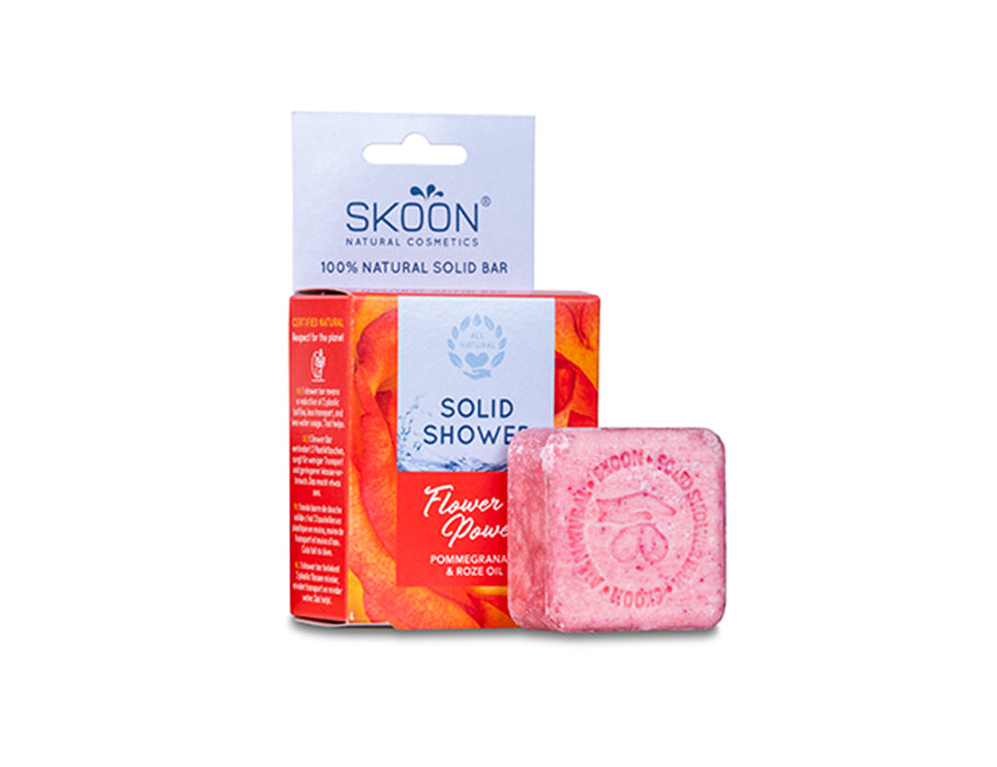 Skoon solid douchestaaf - flower power - 90 gr