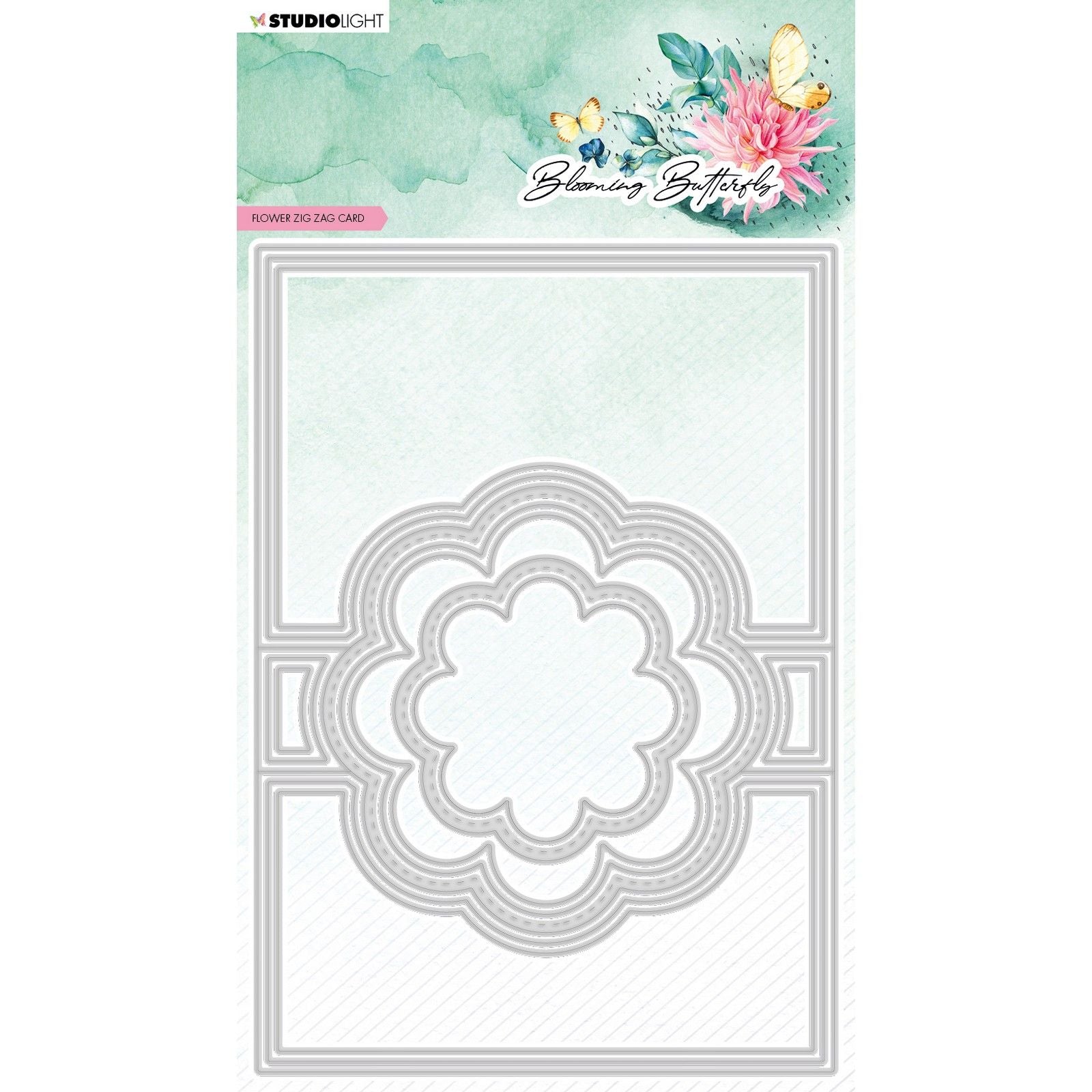 Studio light • blooming butterfly snijmallen flower zigzag card