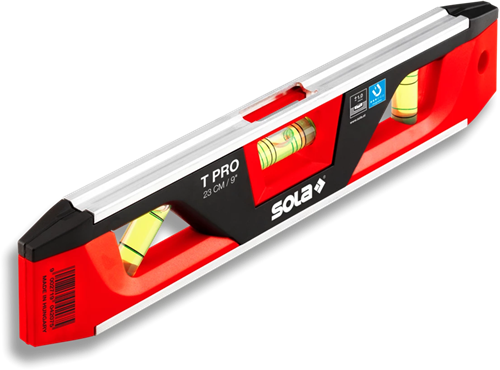 Sola t pro torpedo magneetwaterpas 23cm - 01430701 - tot 0.25 m - rood