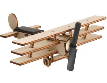 Solexpert bouwpakket - driedekker vliegtuig met zonnepaneel