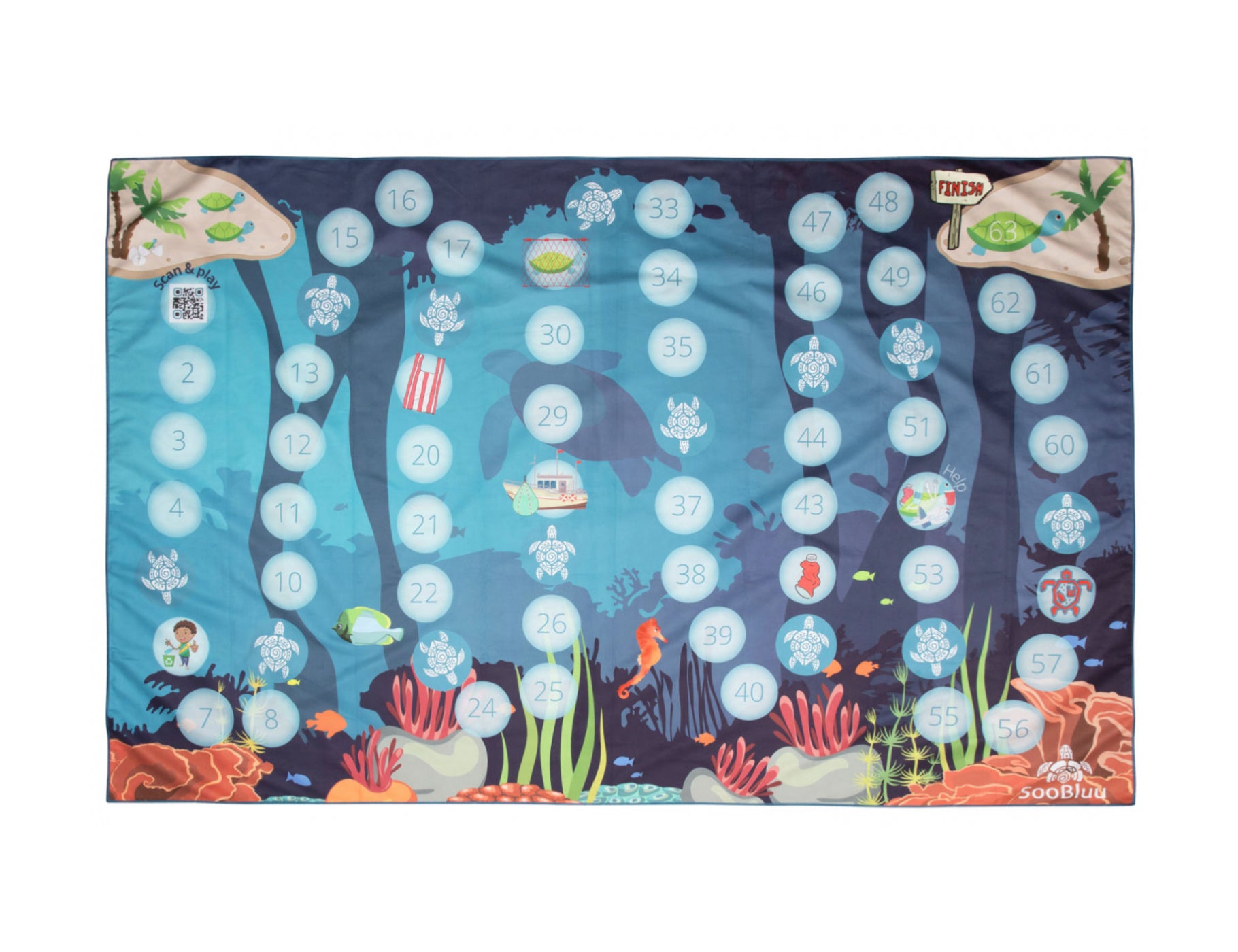 Soobluu strandlaken - spel - 100x160cm