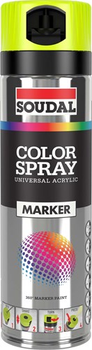 Soudal color marker spray 500 ml | fluo yellow - 155991