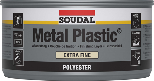 Soudal metal plastic extra fine | polyesterplamuur | 2 kg | wit | 30035 - 103425
