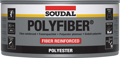 Soudal polyfiber | polyesterplamuur | 1,5 kg | grijs | 30105 - 103434
