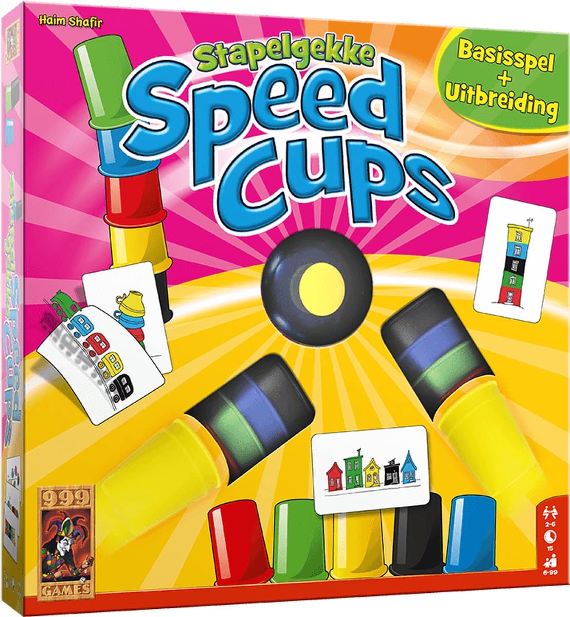 999Games Stapelgekke Speed Cups Actiespel, 6 spelers