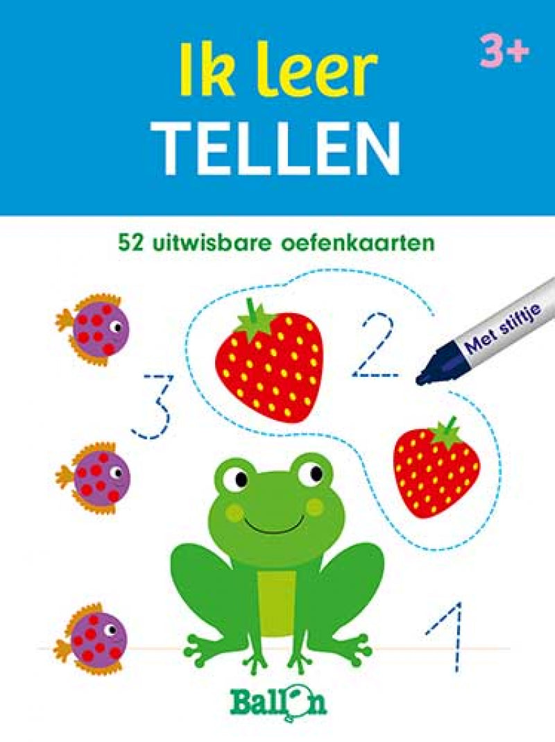 Ballon speel- en leerkaarten (met stiftje) - ik leer tellen