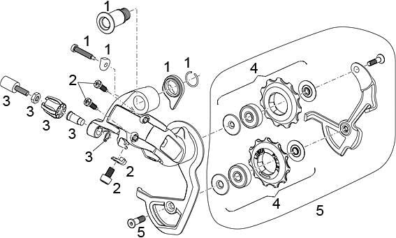 Sram schaltwerk force r.derail. force 10-sp med.cage
