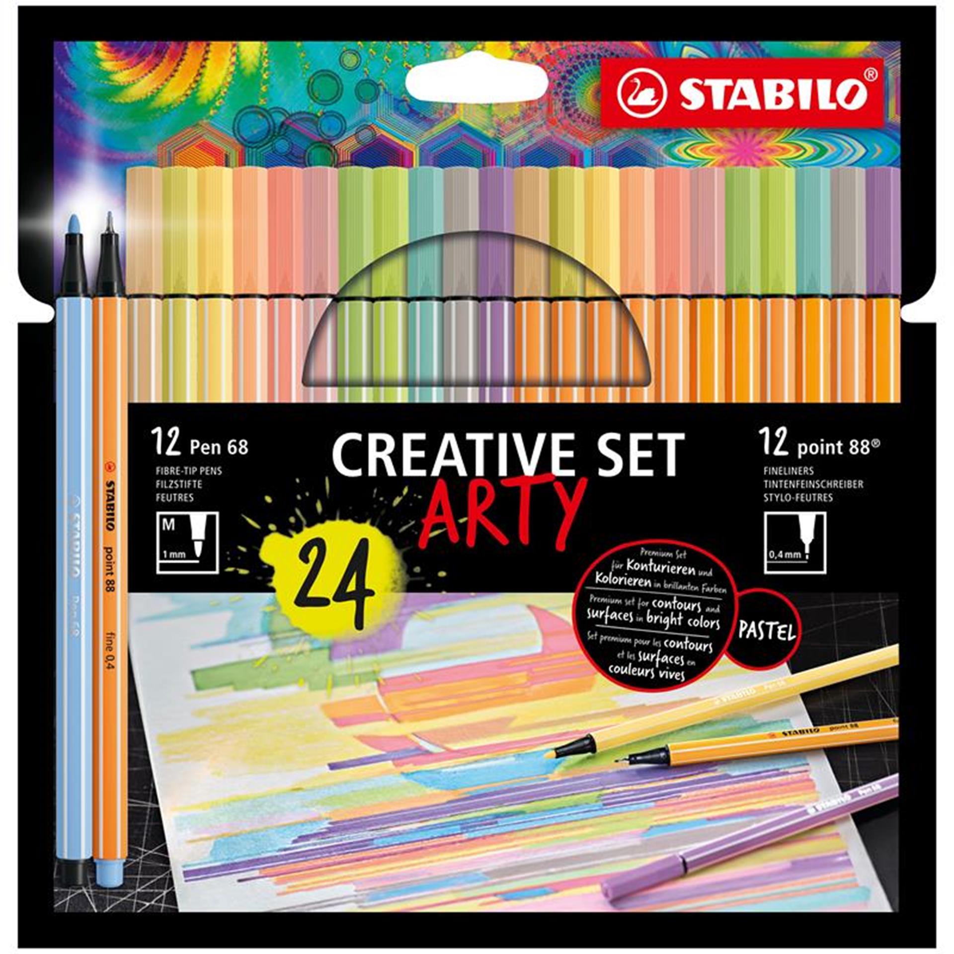 Stabilo STABILO Set ARTY Viltstiften 68 88 24 stuks