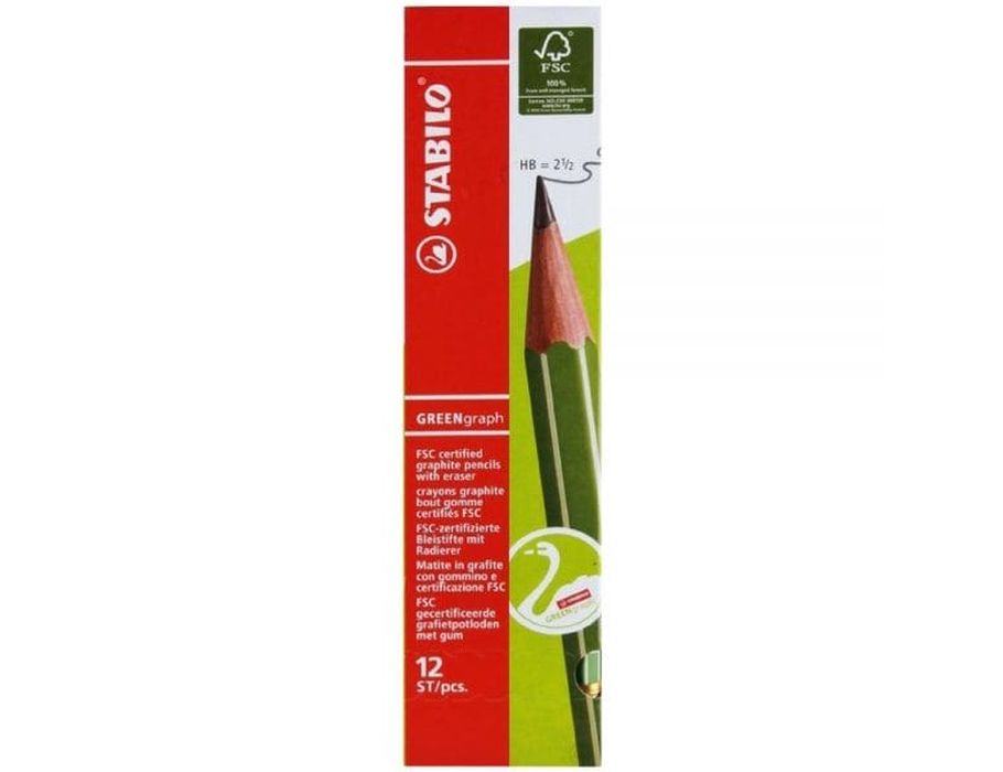 Stabilo greengraph hb potlood - fsc - 12 stuks