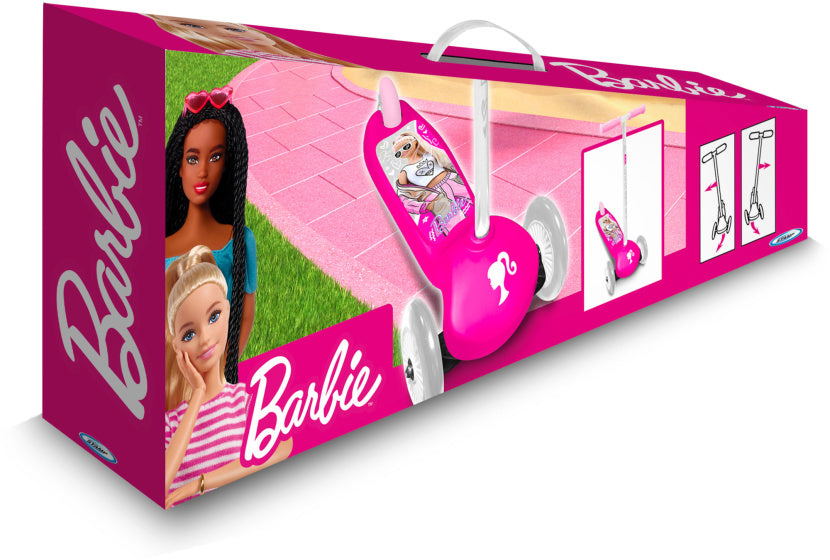 Barbie 3-wiel Kinderstep Voetrem Meisjes Roze Wit