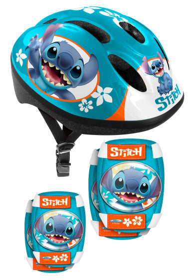 Disney stitch 5-delige skatebescherming 52-56 cm petrolblauw maat sm
