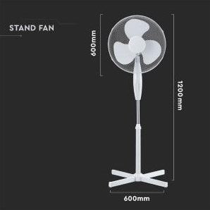 Enzo statiefventilator 40cm draaiend 40w wit - 8652573