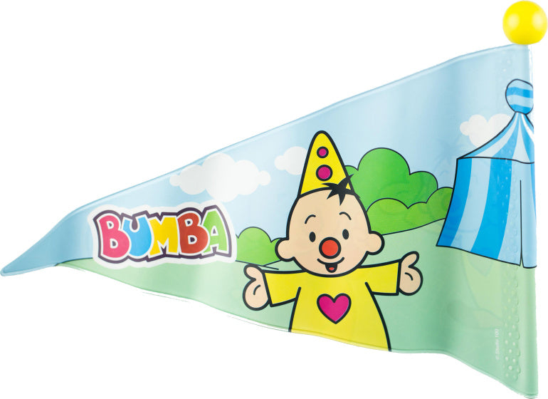 Studio 100 fietsvlag bumba junior 150 cm vinyl wit geel 2-delig