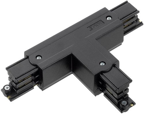 Enzo t-stuk links vast 90gr tbv. rail 3-fasen zwart - 5050055