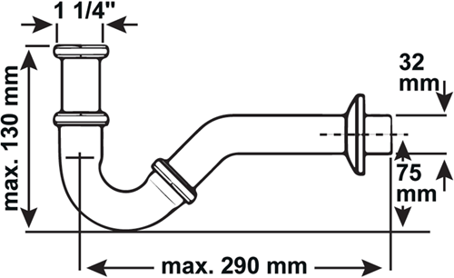 Cornat bidetsifon messing ch 1 1 4 215 - t317503