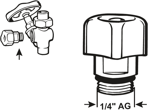 Cornat aftapkraantje voor stopkraan 1 4m - t571500