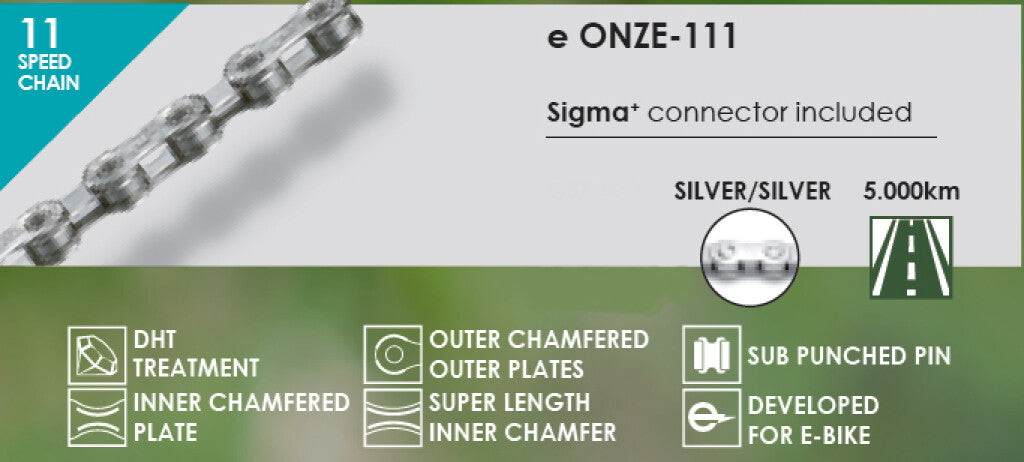 Taya Ketting onze-111 e-bike 11 speed 1 2x5 64 136s. zilveren blister