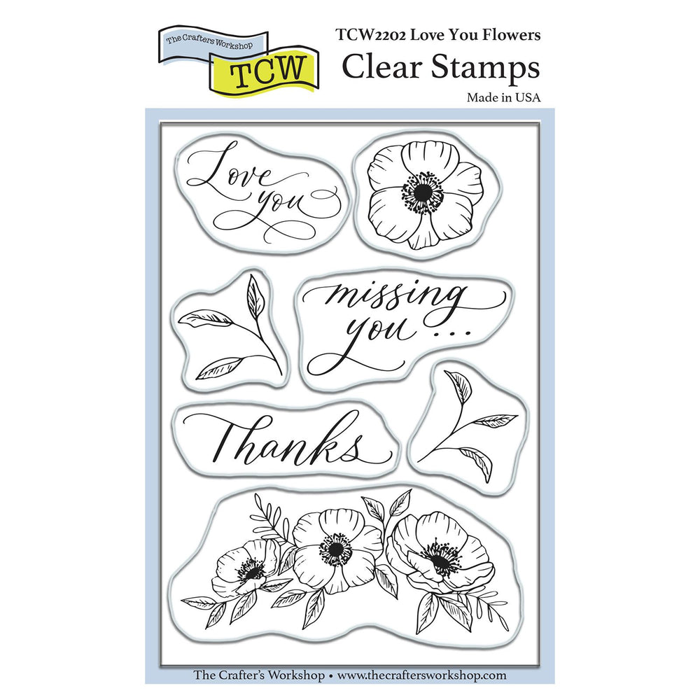 The crafter's workshop • stamp set ik hou van je bloemen 4x6