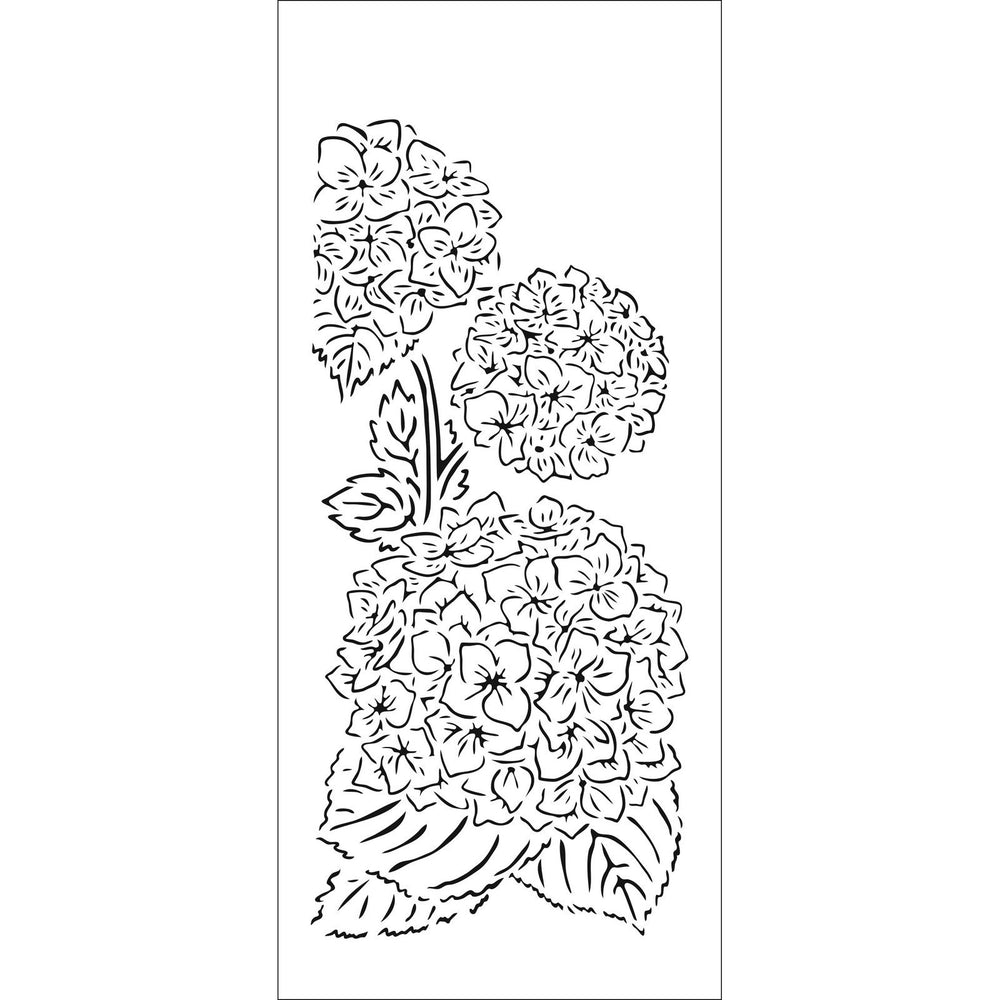 The crafter's workshop • slimline stencil hydrangea bouquet 10,16x22,86cm