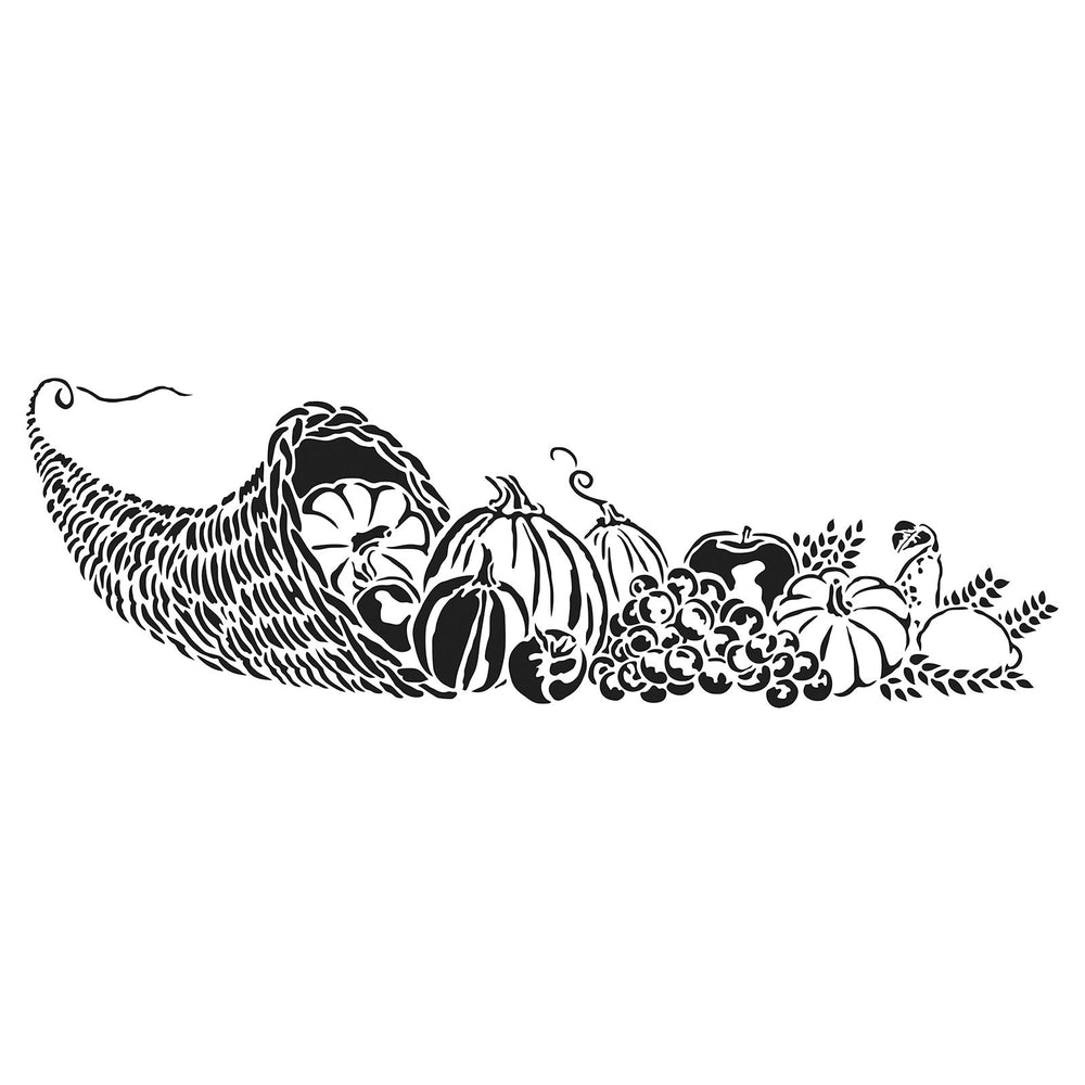 The crafter's workshop • rustieke boord stencil 41,91x15,2cm cornucopia