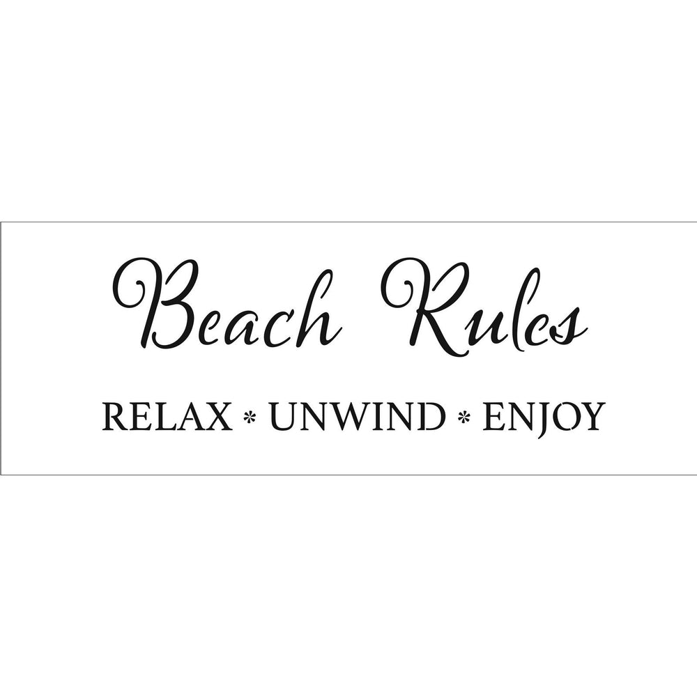 The crafter's workshop • stencil beach rules 41,91x15,2cm