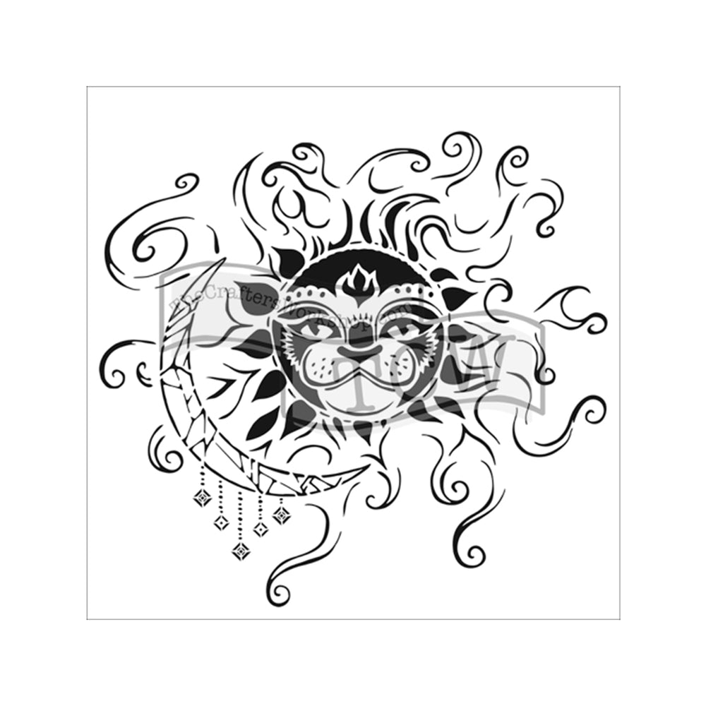 The crafter's workshop • template 15x15cm sun and moon