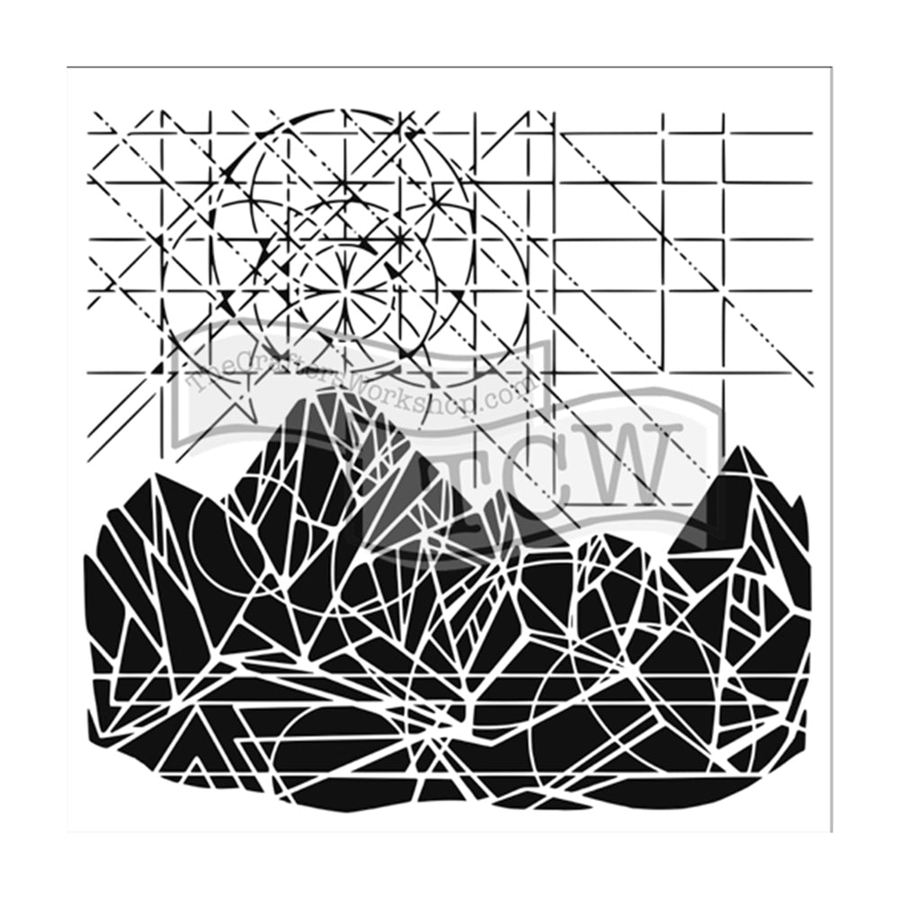 The crafter's workshop • template 30x30cm geo landscape